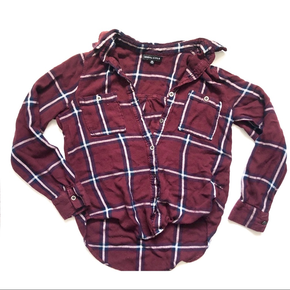 Kendall & Kylie Burgundy Flannel - Picture 3 of 3
